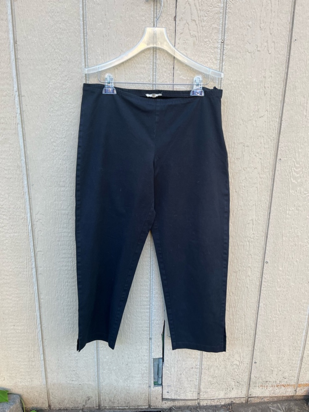 Eileen Fisher Black Cropped Pants Size Medium Side Zipper